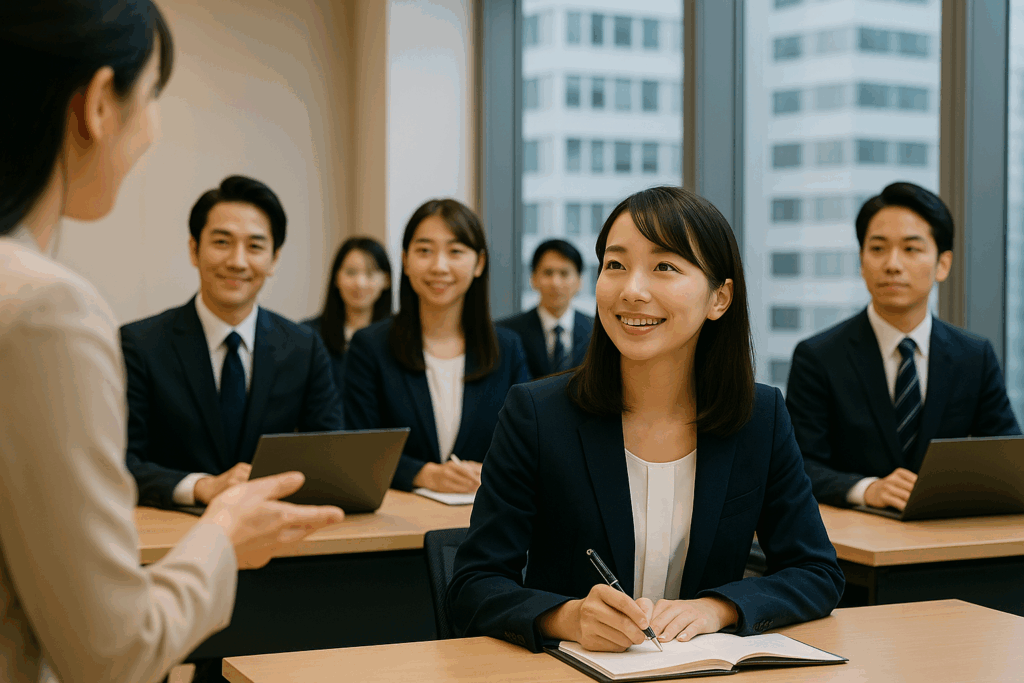 研修を受ける若手社員たちの学習風景|質問力をプロに学ぶ効果